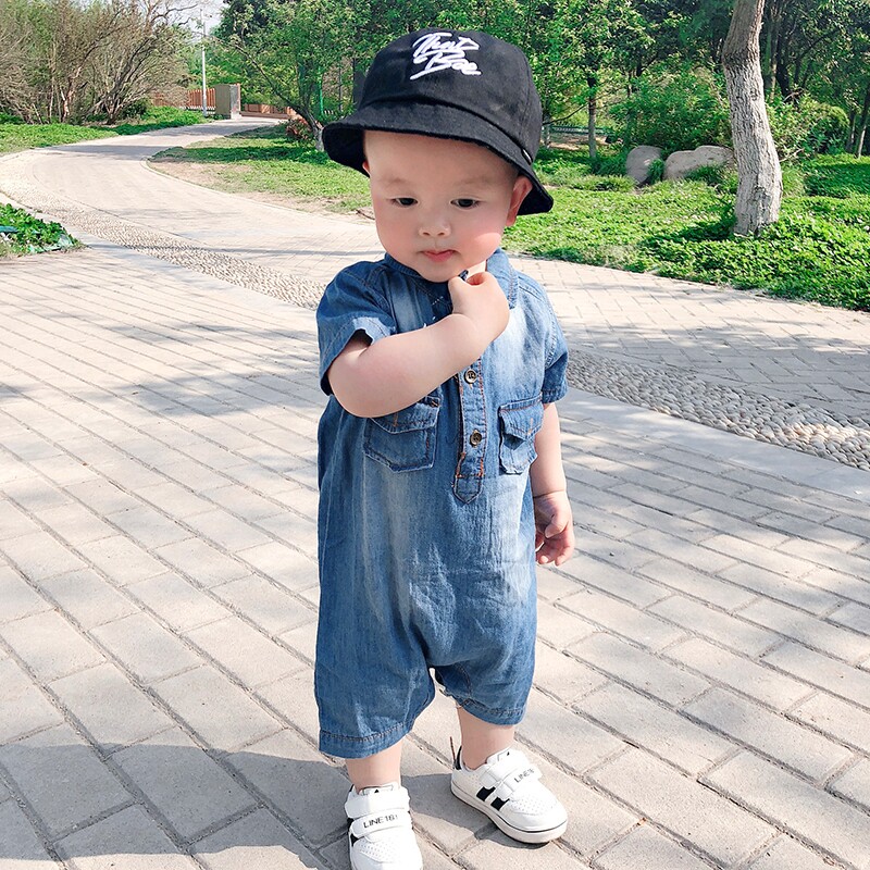 婴儿夏装男宝宝夏季纯棉短袖哈衣 考味佳健祥连身衣/爬服/哈衣