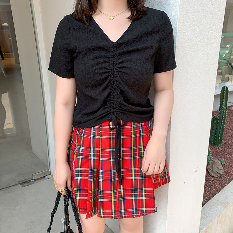 【125斤唐不灵bling】胖mm气质t恤 唐不灵Bling微胖定制大码女装