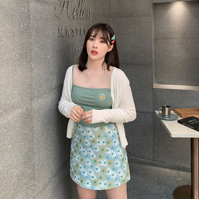 【125斤唐不灵bling】小雏菊半身裙 唐不灵Bling微胖定制大码女装