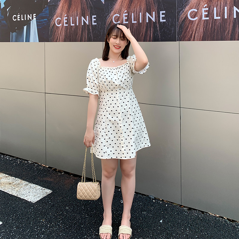 【125斤唐不灵bling】女夏胖mm连衣裙 唐不灵Bling微胖定制大码女装