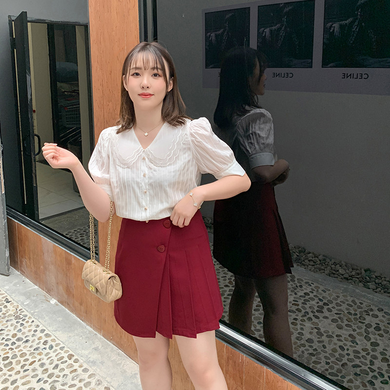 【125斤唐不灵bling】不规则女半身裙 唐不灵Bling微胖定制大码女装