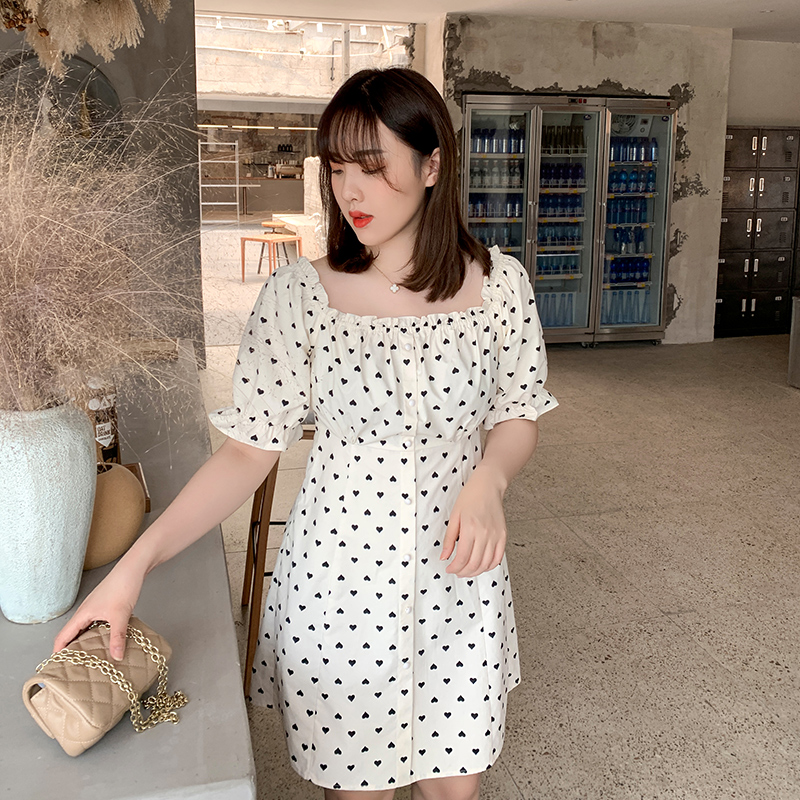 【125斤唐不灵bling】女夏胖mm连衣裙 唐不灵Bling微胖定制大码女装