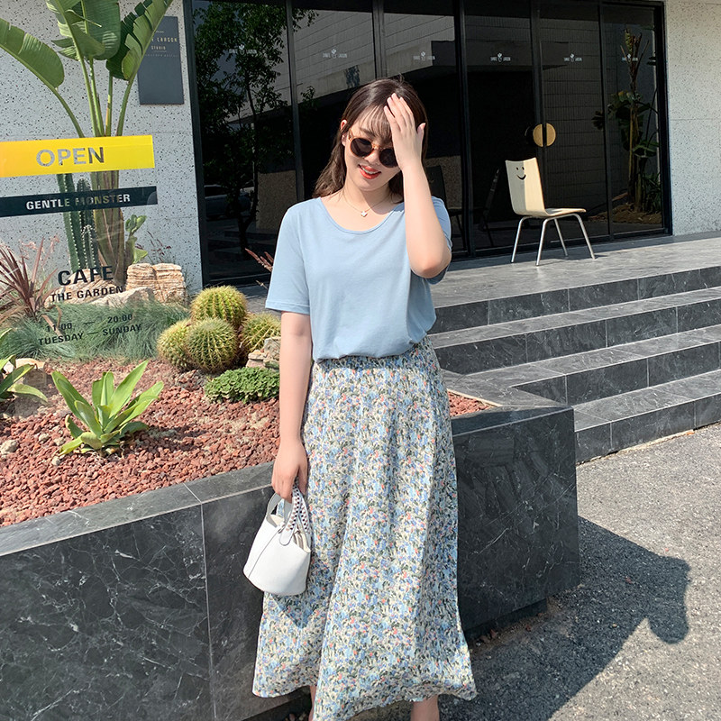 【125斤唐不灵bling】胖妹妹女碎花裙 唐不灵Bling微胖定制大码女装