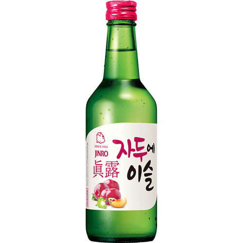 韩国进口真露（JINRO）李子味果味烧酒360ml*6瓶组合装送2个酒杯-图1