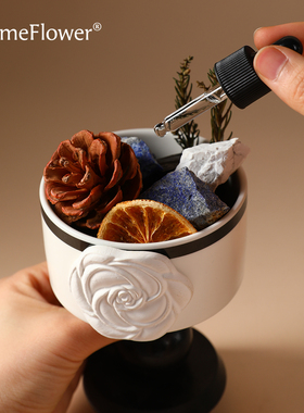 山茶花陶瓷杯装饰摆件无火香薰高级礼盒优雅桌面布置拍照道具家居