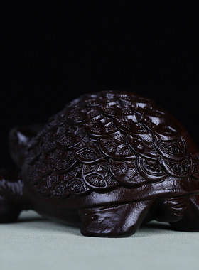 木雕金钱龟摆件物件寿礼送礼长辈实用桌面办公室客厅装饰工艺礼品