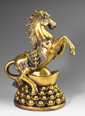 黄铜马元宝马工艺品家居办公室摆件批发金属工艺品铜9988动物家居