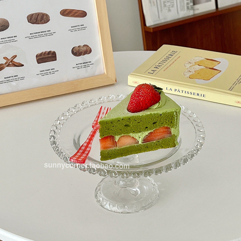 ins风透明玻璃爱心珠点高脚香薰托盘蛋糕水果香水展示收纳盘摆件,淘宝优惠券,粉丝福利购,淘宝优惠卷