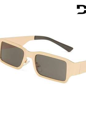 2024新款欧美小框太阳镜 金属朋克潮流太阳眼镜 个性时尚小脸墨镜