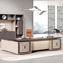 New Chinese high-end light extravagant boss Table minimalist Hyundai Presidents desk Chairmans Office Grand Bandstand Belt lamp