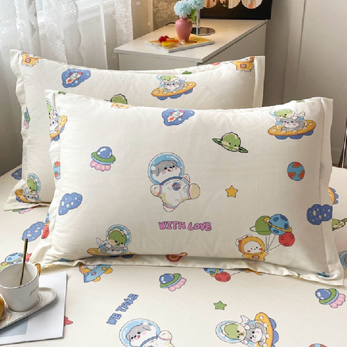 纯棉印花枕套一对装单只家用枕头套48x74cm全棉枕芯内胆套学生女 - 图2