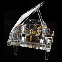 Lehman Music Box Crystal Piano Model Canon Octaonic Box Sky City Seven New Year Birthday Gifts for Valentines Day