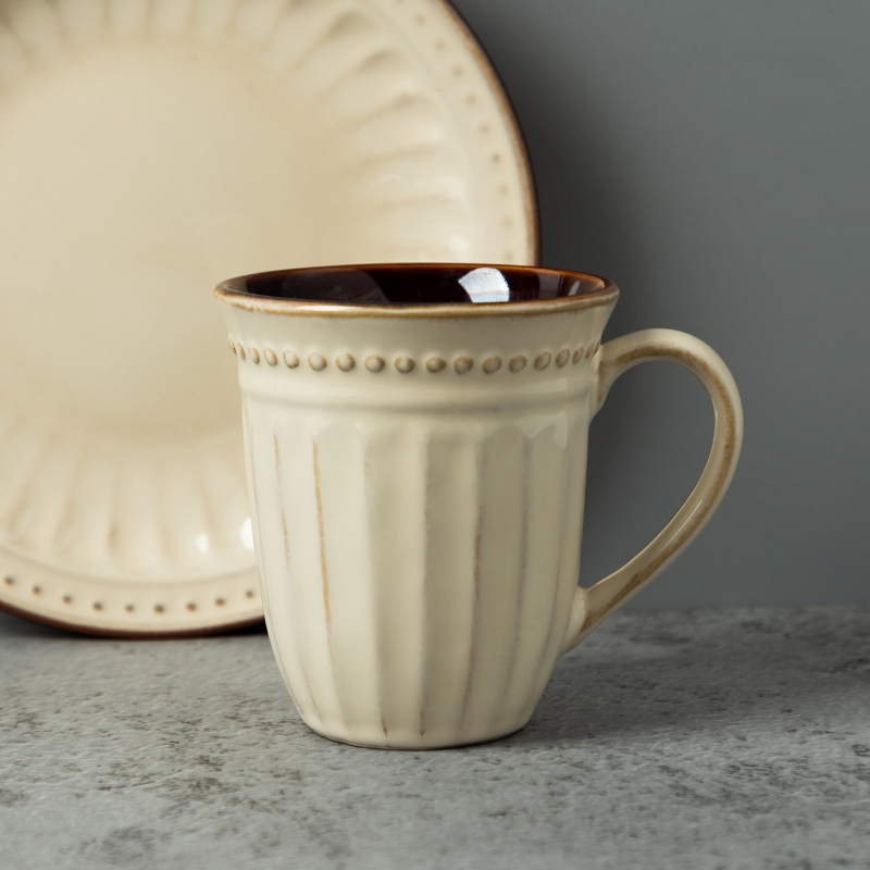 马克杯创意欧式单个复古喝水杯牛奶杯咖啡杯家用外贸早餐杯陶瓷杯