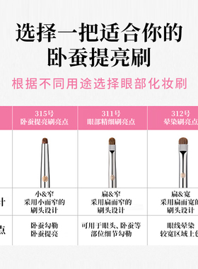 韩国piccasso 315卧蚕提亮刷 柔软刷毛 迷你刷头 眼部晕染刷