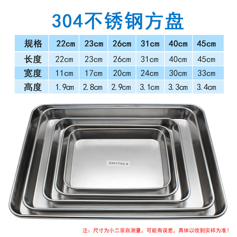 实验室304不锈钢加深加厚方盘医院器械大托盘诊所防碘伏消毒盘 - 图0
