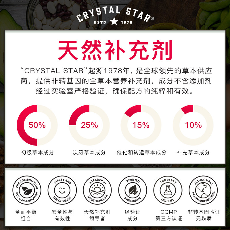 美国睡盾草本gaba安神助眠提高胶囊 CrystalStar海外褪黑素/松果体素