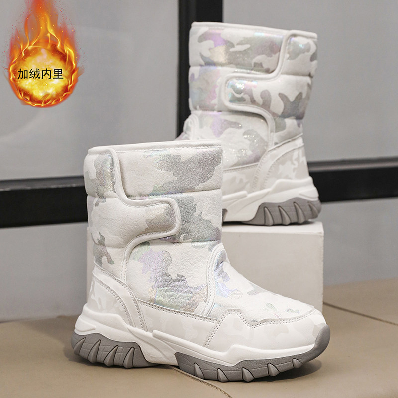 女童雪地靴2024冬季新款防水防滑儿童鞋子加绒加厚大棉鞋皮毛一体,淘宝优惠券,粉丝福利购,淘宝优惠卷