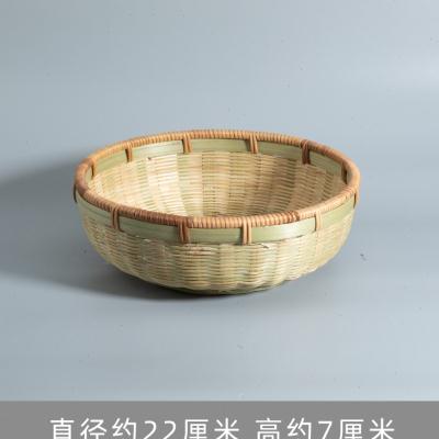 长方形水果篮筐收纳筐簸箕圆竹编制品馒头筲箕手提筐箩竹托盘家用-图0