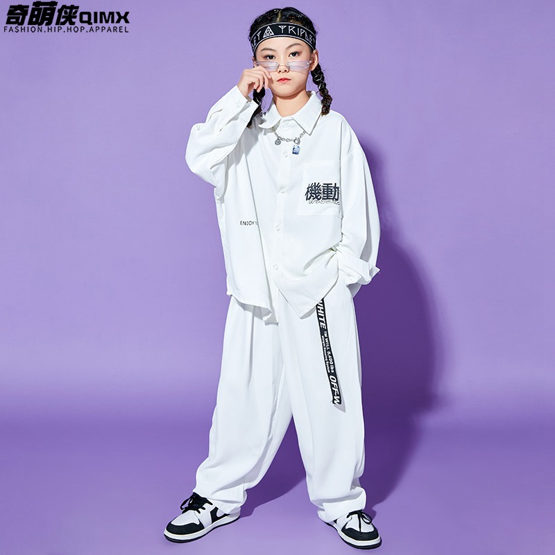 街舞儿童潮服男童嘻哈套装hiphop演出服炸街舞蹈服女童爵士舞服装