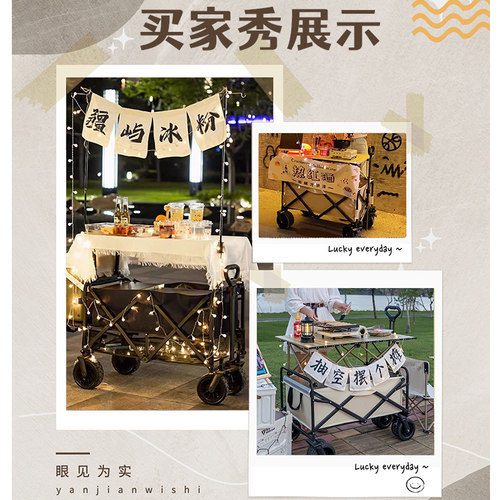 摆摊小推车露营车夜市地摊专用折叠升降桌商用烤肠移动户外遮阳伞 - 图2