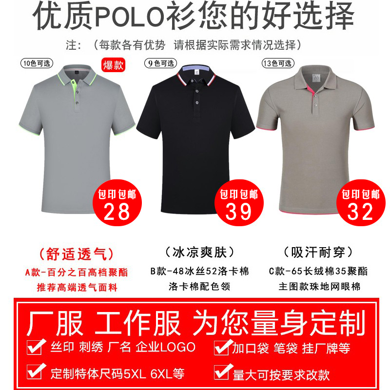 工作服定制夏季男女速干T恤翻领工衣厂服短袖订做POLO衫印字LOGO - 图1