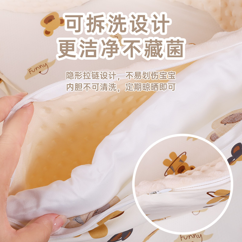 安心夜婴儿床床围栏a类纯棉防撞豆豆绒宝宝可拆洗儿童拼接床软包