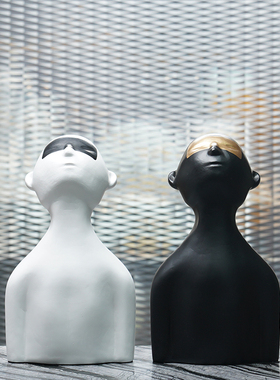 现代极简轻奢觉醒者抽象人物雕塑摆件创意简约客厅艺术品软装饰品