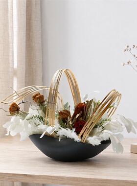 新中式绿植造景永生花装饰品摆件