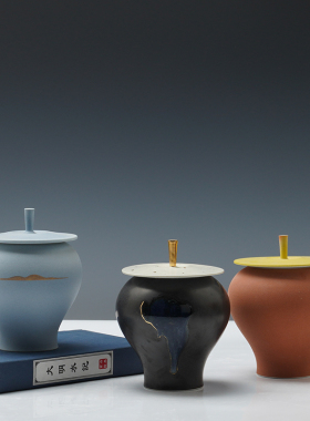 创意新中式描金储物收纳陶瓷罐子摆件客厅家居酒柜书房书架装饰品