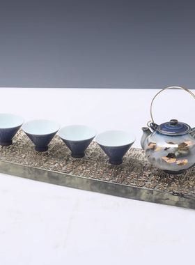 新中式样板房陶瓷茶具套装摆件