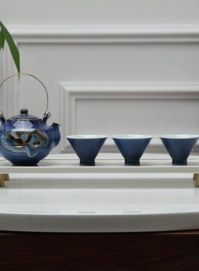 新中式禅意陶瓷茶具托盘套装摆件