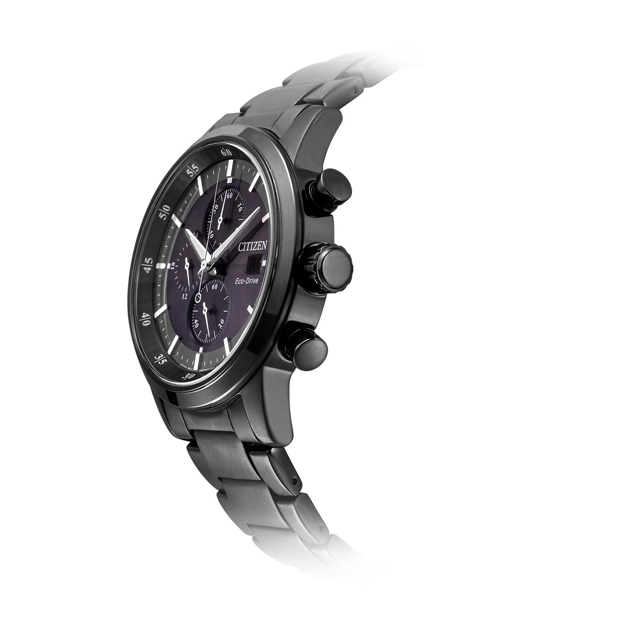 西铁城citizen黑三眼多功能经典男 时友海外日韩腕表