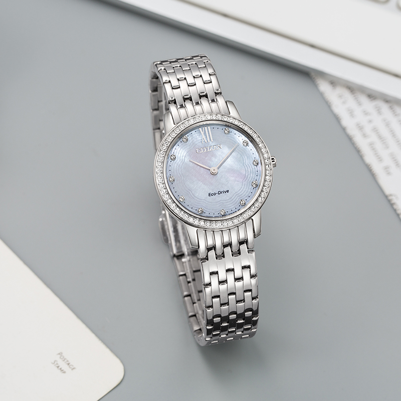 西铁城citizen女光动能水晶女表 时友海外日韩腕表