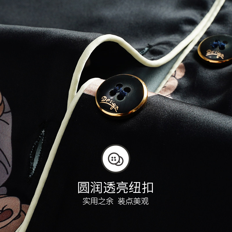 冰丝2022年新款春秋长袖休闲睡衣 奥香儿睡衣/家居服套装