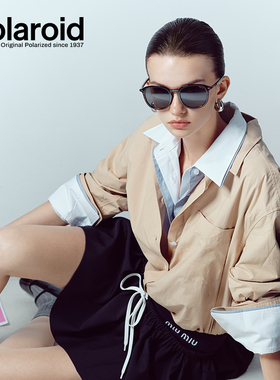 宝丽来偏光飞行员墨镜圆框男女同款户外防紫外线0078