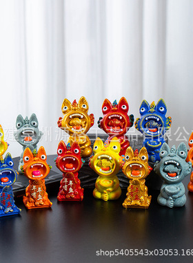 新款招财瓦猫瓦当萌猫灵兽喵创意桌面摆件云南旅游纪念品伴手礼物