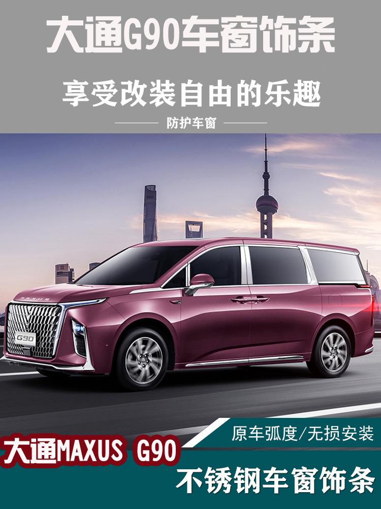 适用于上汽大通MAXUS G90装饰条不锈钢车窗饰条汽车专用玻璃亮条 - 图0