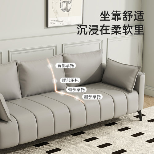 现代简约北欧出租房客厅休息区名宿酒店接待洽谈双人三人沙发皮艺 - 图3