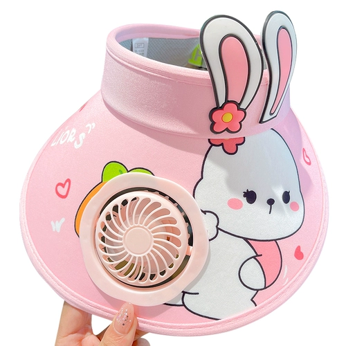 Детский вентилятор, шапка для мальчиков, мультяшная летняя детская солнцезащитная шляпа подходит для мужчин и женщин на солнечной энергии