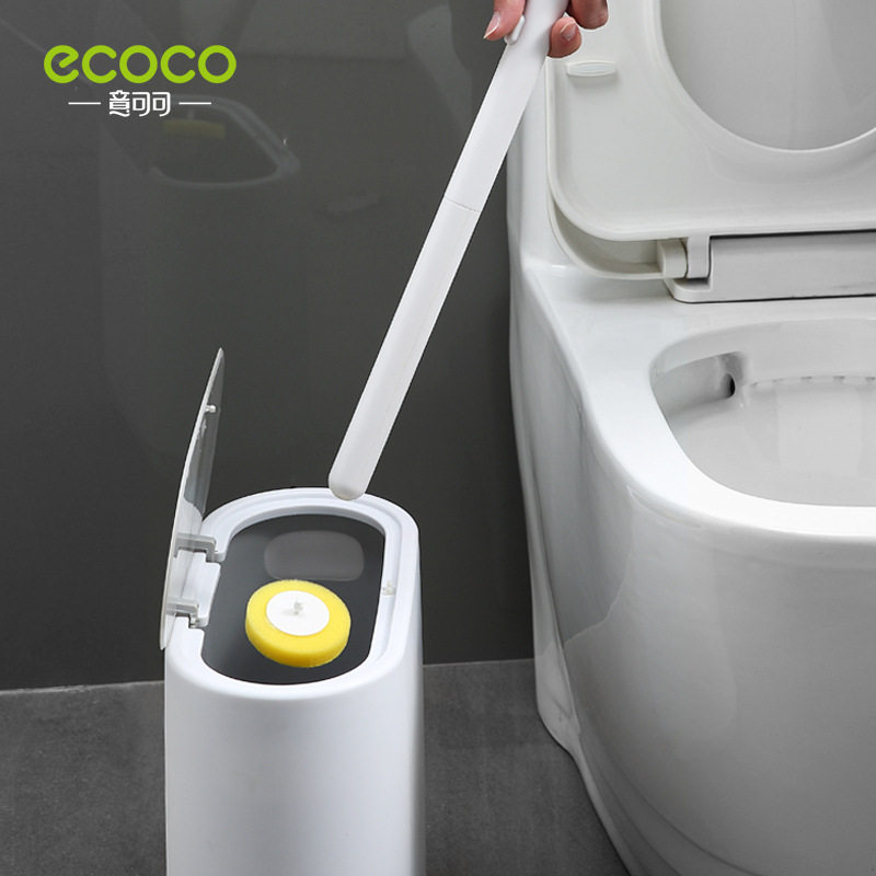Disposable wall-mounted toilet brush for no-dead-spot cleaning