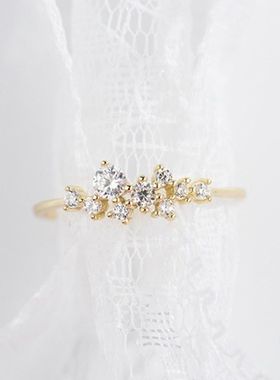 wish热卖新款镀18k黄金镶钻夏季戒指 跨境电商货源厂家直销