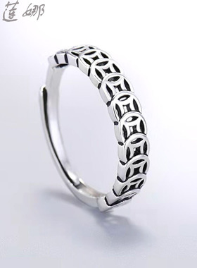 爆款时尚钻石个性ins可调节戒指小众设计复古泰银指环热销精致