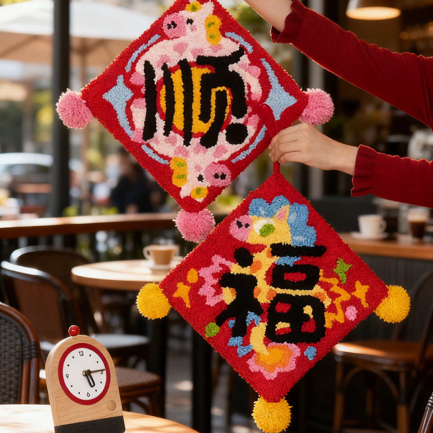 闲惠居家 马年手作春联福字贴戳戳绣手工diy材料包刺绣新年装饰,淘宝优惠券,粉丝福利购,淘宝优惠卷