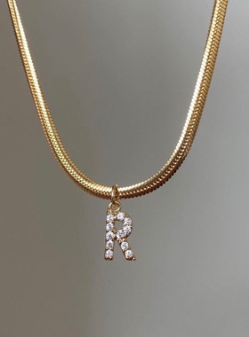 sweetbones蛇骨链字母项链金色欧美复古可定制字母