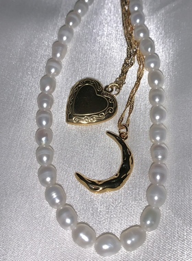 sweetbones金色月亮项链叠戴高级感辣妹饰品