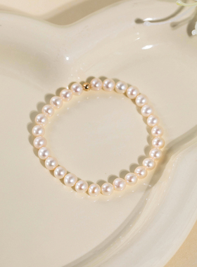 5.5-6mm近正圆淡水真珍珠手链女