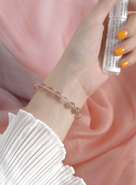 天然草莓晶手链女手串弹力松紧绳