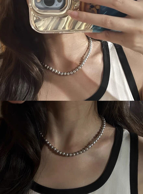 小立交灰色施家珍珠项链