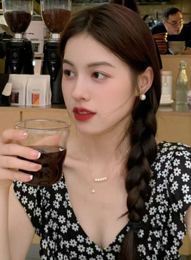 淡水珍珠小平衡项链女气质锁骨链