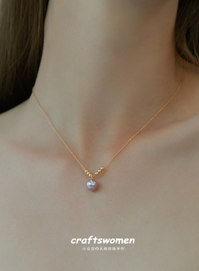 小立交天然淡水珍珠项链